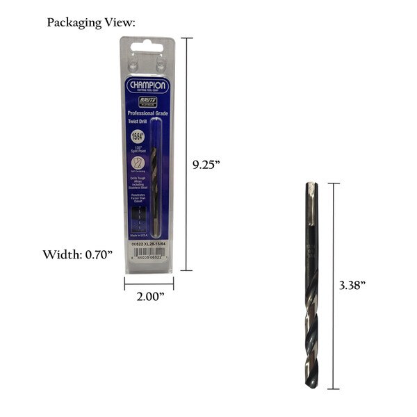 Brute Mechanics Length Drills Heavy Duty 15/64" X 21/16" X 33/8